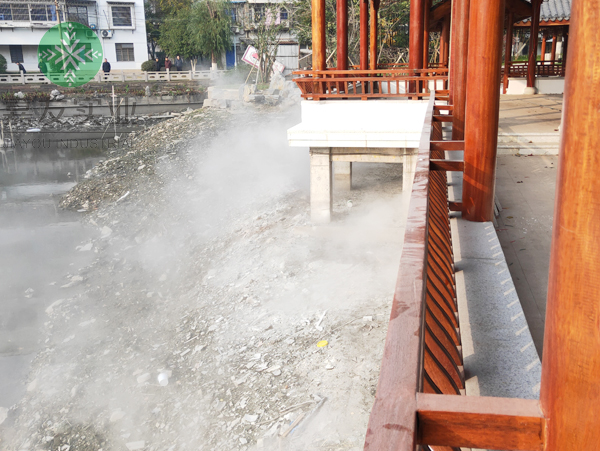 杭州辉达为宁波镇海人民公园安装景观人造雾系统案例