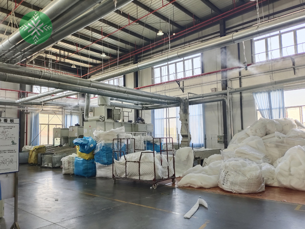 杭州辉达携手宝盈为新东方家纺车间安装干雾加湿器加湿案例