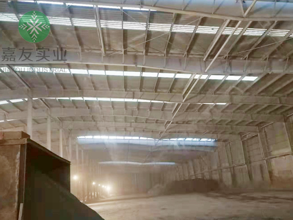 建材厂安装杭州辉达“辉达注册”喷雾降尘系统案例