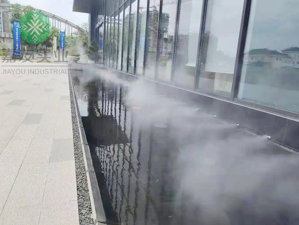 杭州辉达安装嘉兴秉易售楼部景观人造雾系统案例