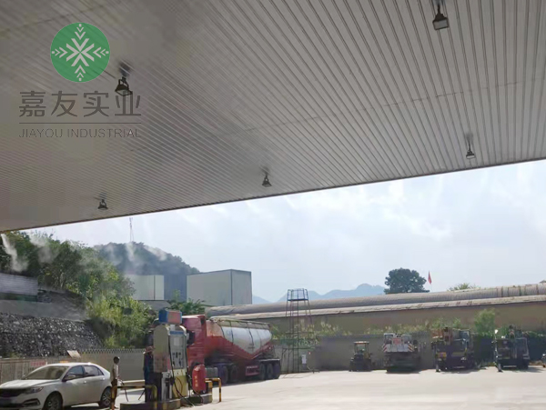 杭州辉达喷雾降温系统助力英德市龙鹏加油站降温工程