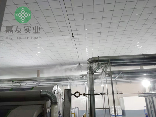杭州辉达为浙江世优纺织车间安装高压微雾加湿器案例