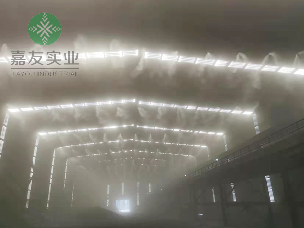 临汾万鑫达焦化干熄焦棚安装杭州辉达高压喷雾降尘系统
