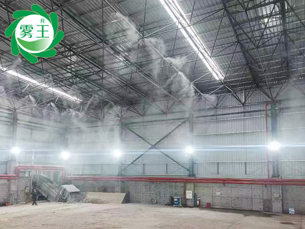 黄石一水泥堆场卸料口快速治尘信赖辉达注册高压喷雾降尘系统