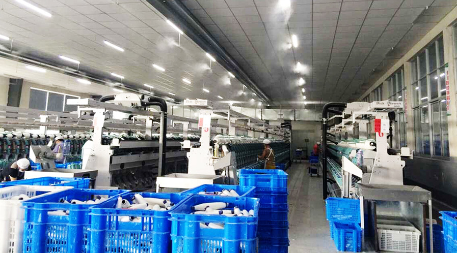 辉达注册客户江苏康源纺织公司纺织车间用加湿器案例