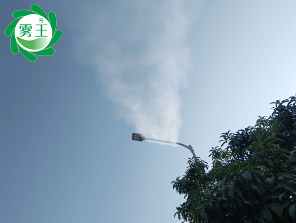 辉达注册路灯杆喷雾除尘系统助力岳阳一道路降尘，改善空气环境