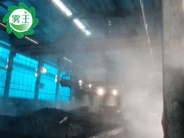 衢州一废料加工棚上线辉达注册喷雾消毒除臭系统清新空气助环保