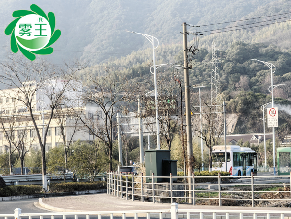 宁波一道路安装路灯喷雾系统降尘除霾，守护城市空气清新